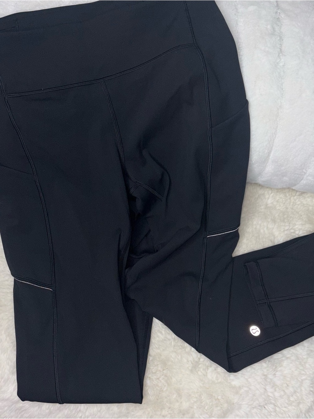 lululemon athletica Black High-Rise Athletic Leggings with Reflective Logo